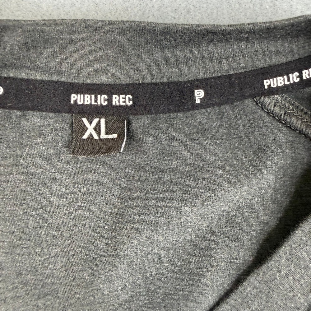 Public Rec Henley Shirt Mens XL Gray Short Sleeve Raglan Performance Stretch - Picture 4 of 8